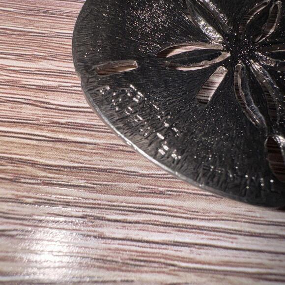 Signed Zentall AM Pewter Silver Tone Sand Dollar Pendant Necklace J5 - Picture 4 of 4